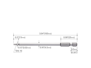 1/4" Hex Power Bit T10H