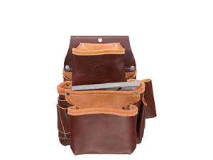 3 Pouch Pro Fastener Bag - Tan and Black Leather