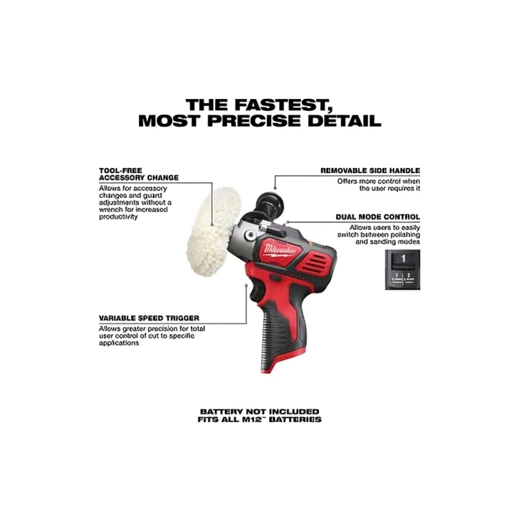 Milwaukee 2438-20 M12 Variable Speed Polisher/Sander (Tool Only) A1221Ff3 F4A5 4E87 B013 Fab8Bda90266 Milwaukee 2438-20 M12 Variable Speed Polisher/Sander (Tool Only) - Image 2