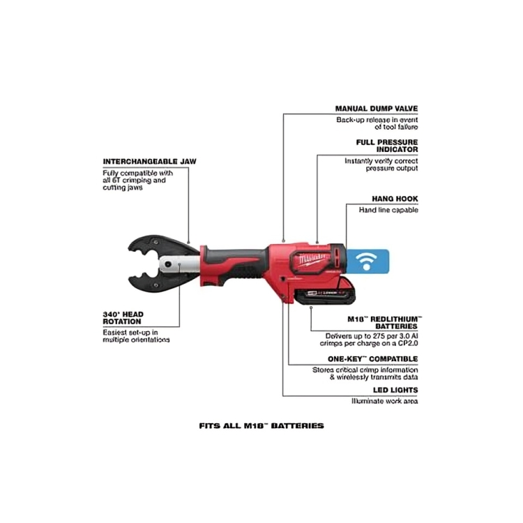 Milwaukee 2678-22Bg M18 Force Logic 6T Utility Crimping Kit With D3 Grooves And Fixed Bg Die E7D34Da1 5Ac0 4451 A756 Fc1220388291 Milwaukee 2678-22Bg M18 Force Logic 6T Utility Crimping Kit With D3 Grooves And Fixed Bg Die - Image 2
