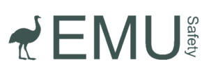 Emu Safety Logo With Emu Silhouette